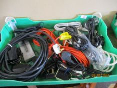 Tray containing various extension leads etc