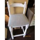 Modern grey upholstered kitchen bar stool