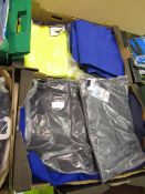 Two boxes containing workwear, hi-vis etc