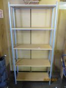 Modern five tier steel tubular bookcase