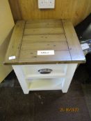 Modern white painted pine top side table