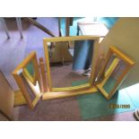 Modern pine table top dressing table mirror