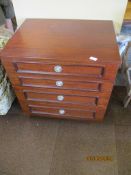 Mahogany effect four drawer chest