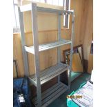 Modern four tier stained pine wooden shelf