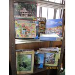 Nine various modern jigsaw puzzles