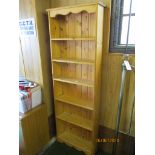 Five tier modern pine bookshelf