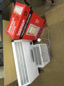 Three electric home heaters