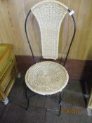 Metal and rush padded chair