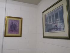 Two modern framed print pictures