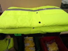 Three large hi-vis jackets/coats