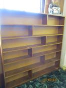 Wide wooden bookcase