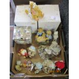 Box containing ornamental Teddies