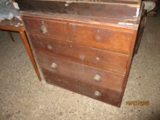 VICTORIAN MAHOGANY TWO OVER THREE FULL WIDTH DRAWER CHEST (FOR RESTORATION)