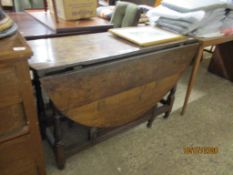 EARLY 18TH CENTURY OAK DROP LEAF GATE LEG TABLE