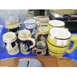 VARIOUS BEER STEINS AND TANKARDS