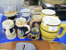 VARIOUS BEER STEINS AND TANKARDS