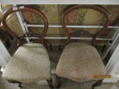 PAIR OF VICTORIAN BALLOON BACK DINING CHAIRS