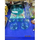 GLASS DESSERT SET AND DRINKING GLASSES