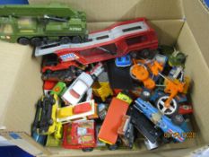 BOX OF VARIOUS DIE-CAST TOYS ETC