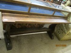 STAINED WOOD REFECTORY TABLE, 165CM LONG