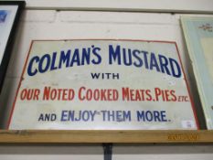 VINTAGE ENAMEL COLMAN’S MUSTARD SIGN, CIRCA 1935, 56CM WIDE