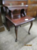 MAHOGANY OCCASIONAL TABLE AND STOOL