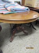 LATE 19TH CENTURY CIRCULAR HALL TABLE, DIAM APPROX 102CM (TOP SPLIT)