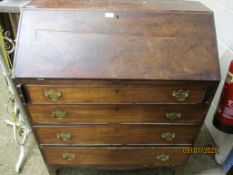 GEORGIAN MAHOGANY BUREAU (A/F), 92CM WIDE