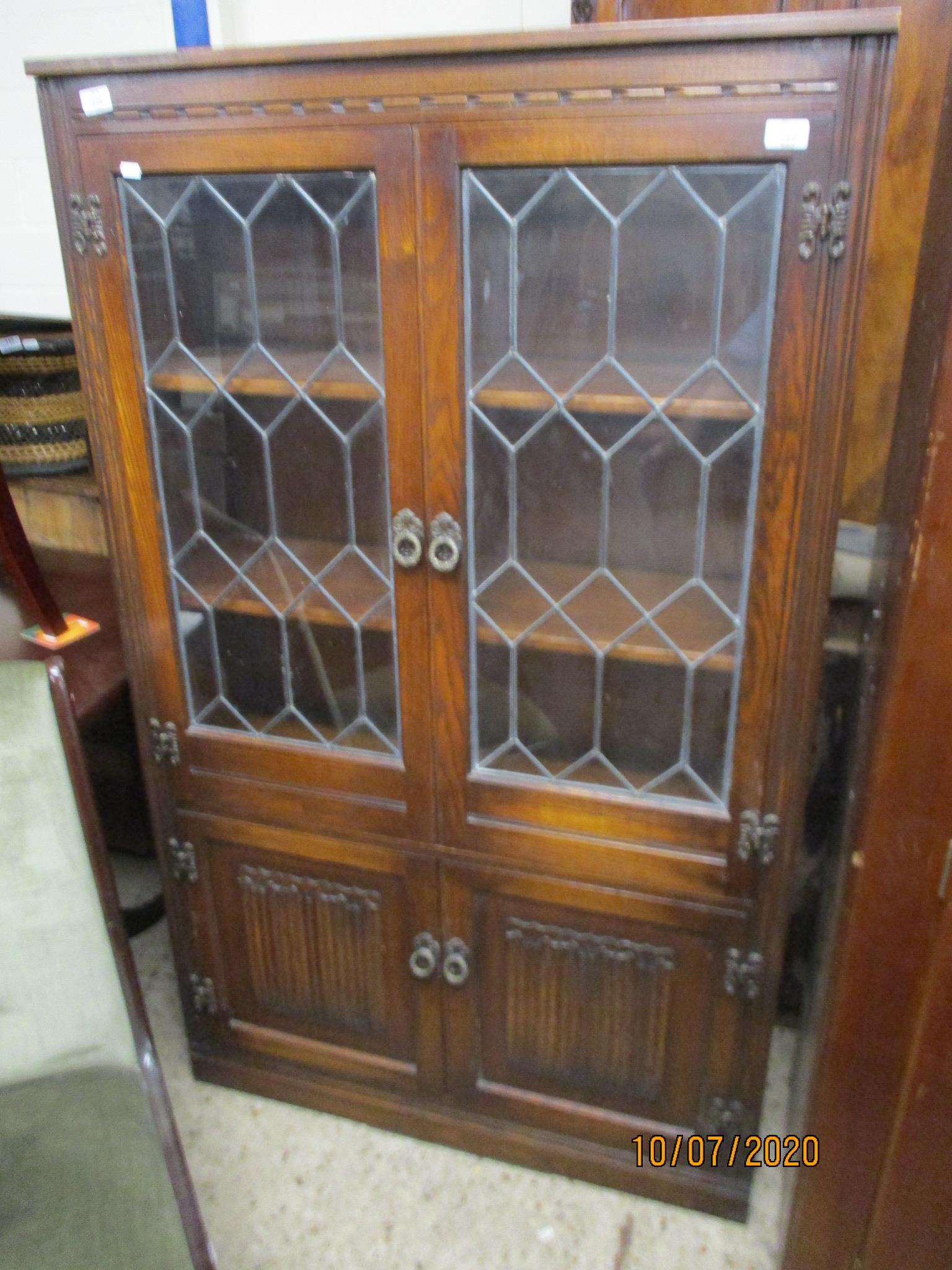 LEADED GLAZED DISPLAY CABINET