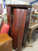 GEORGIAN BOW FRONTED CORNER CABINET (A/F), 96CM WIDE X 145CM HIGH