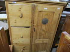 VINTAGE PINE KITCHEN CABINET, 96CM WIDE