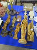 COLLECTION OF VARIOUS RESIN ORNAMENTS ETC