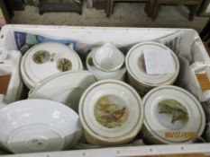 EXTENSIVE FRENCH DINNER SERVICE DECORATED WITH GAME BIRDS ETC