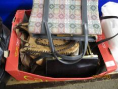 BOX AND BAG OF LADIES HANDBAGS ETC