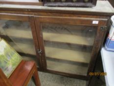 OAK FRONT DISPLAY CABINET, 124CM WIDE