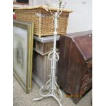 VICTORIAN WHITE PAINTED ADJUSTABLE STANDARD LAMP WITH SCROLLING DETAIL