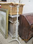 VICTORIAN WHITE PAINTED ADJUSTABLE STANDARD LAMP WITH SCROLLING DETAIL