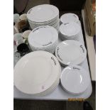 GASCHES PART DINNER SERVICE, DRINKING GLASSES, MUGS ETC