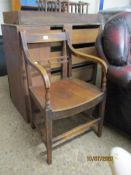 19TH CENTURY SOLID SEAT CARVER CHAIR