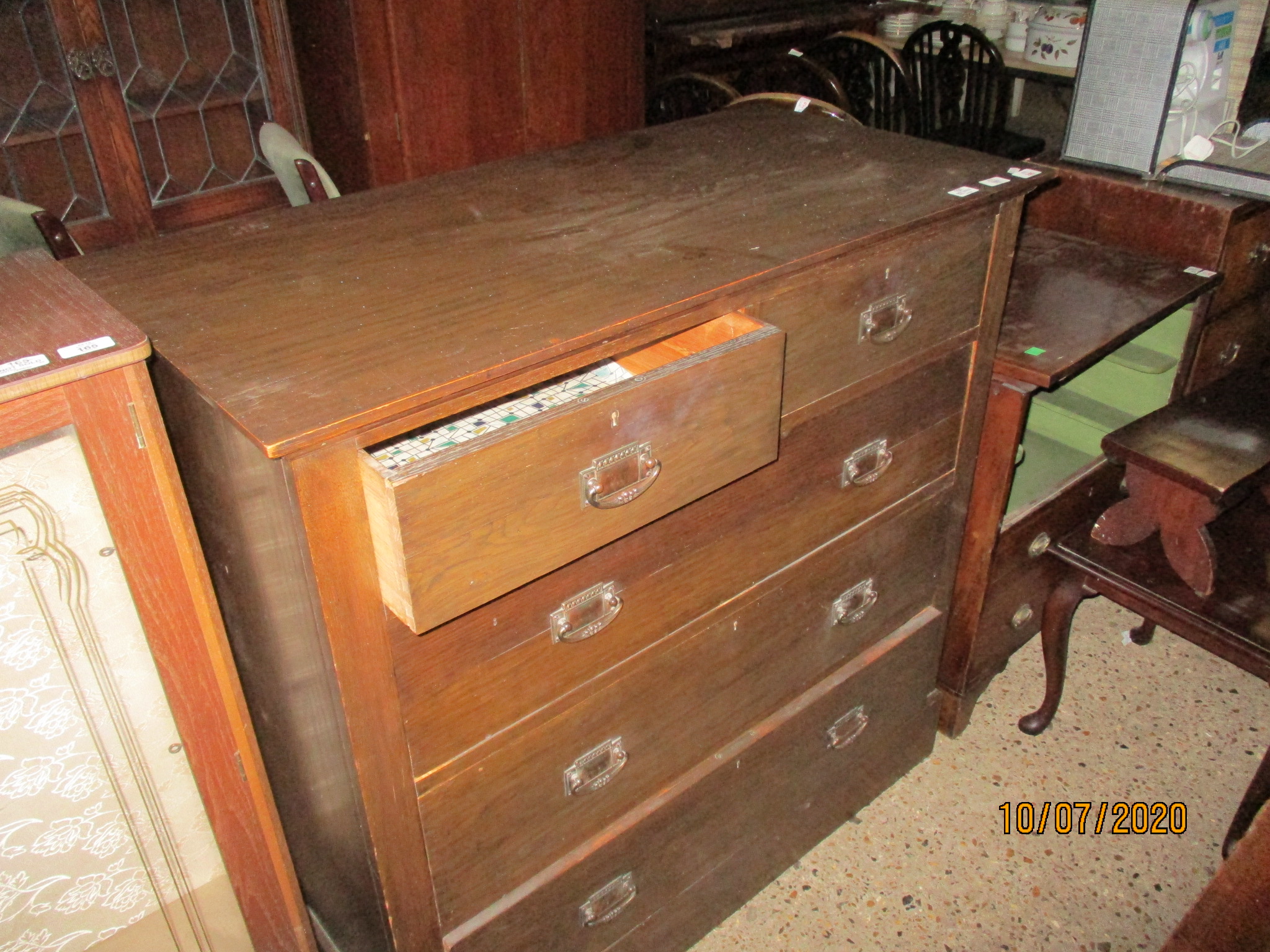 EARLY 20TH CENTURY CHEST OF TWO SHORT OVER THREE LONG DRAWERS, WIDTH APPROX 108CM - Image 2 of 2