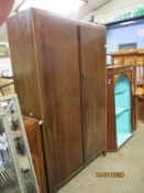 MAHOGANY UTILITY WARDROBE, 106CM WIDE