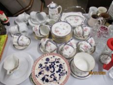 TUSCAN CHINA TEA SERVICE, WHITE LACE TEA SERVICE ETC