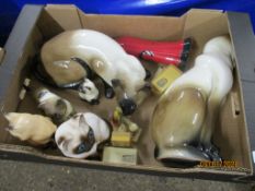 BOX OF VARIOUS CAT ORNAMENTS