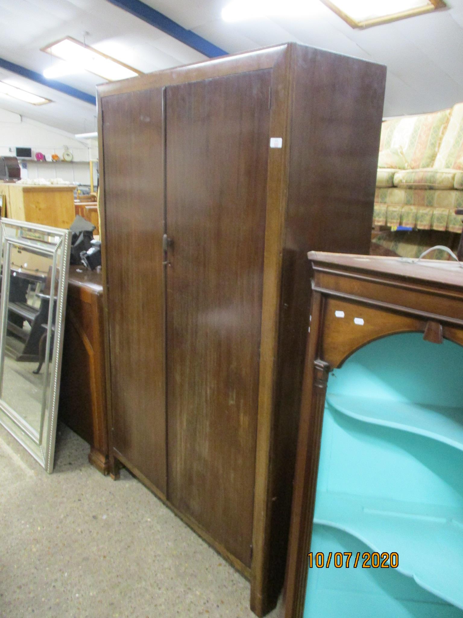 MAHOGANY UTILITY WARDROBE, 106CM WIDE - Image 2 of 3