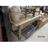 19TH CENTURY PINE KITCHEN TABLE (A/F), 152CM LONG