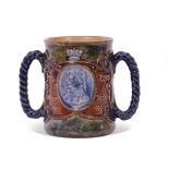 Royal Doulton stoneware loving cup, circa 1905, produced to commemorate the centenary of Nelson's