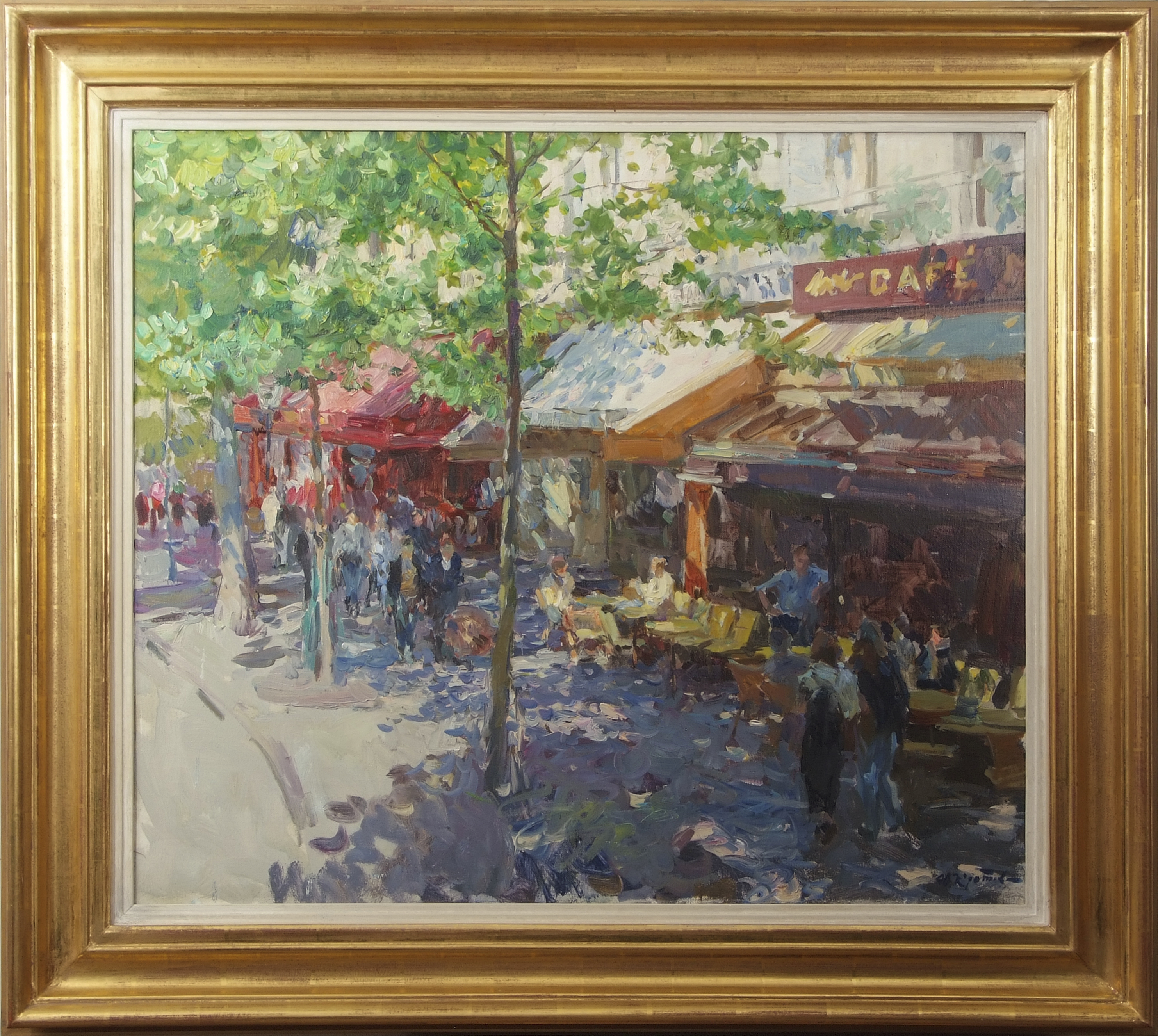 •AR Yuri Krotov (born 1964), "Paris Cafe", oil on canvas, signed lower right, 65 x 75cm. Provenance: