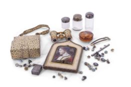 Group of items of Royal memorabilia interest including three glass bottles with silver tops, one