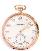 Gent's second/third quarter of the 20th century slimline 14K gold pocket watch by The