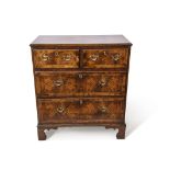 Late 18th century and later walnut crossbanded chest with two short over two long drawers, with